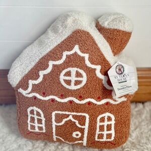 My Texas House Gingerbread House Decorative Pillow Cozy Sherpa Holiday Christmas
